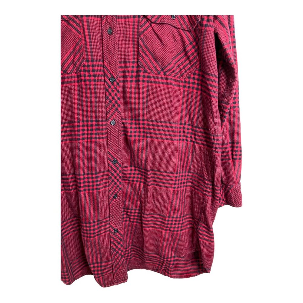 Ariztia Wilfred Free red flannel shirt dress button front‎ large - Picture 5 of 10